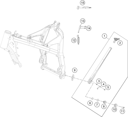 BEQUILLE LATERALE BEQUILLE CENTRALE POUR FREERIDE E-SM 2015 (EU)