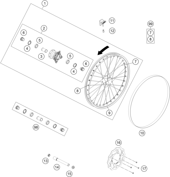 ROUE AVANT POUR FREERIDE E-XC 2017 (EU)