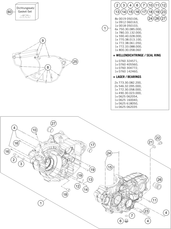 CARTER MOTEUR POUR FREERIDE 350 2015 (EU)