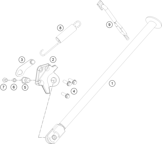 BEQUILLE LATERALE BEQUILLE CENTRALE POUR 450 RALLY FACTORY REPLICA 2015 (EU)