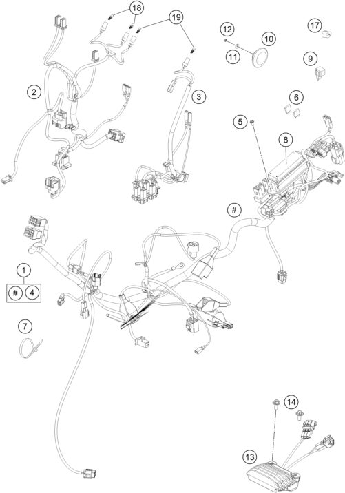 FAISCEAU DE CABLES POUR 450 RALLY FACTORY REPLICA 2015 EU