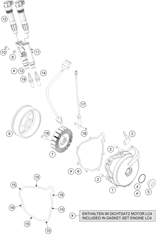SYSTEME DE ALLUMAGE POUR 690 ENDURO R ABS 2015 EU