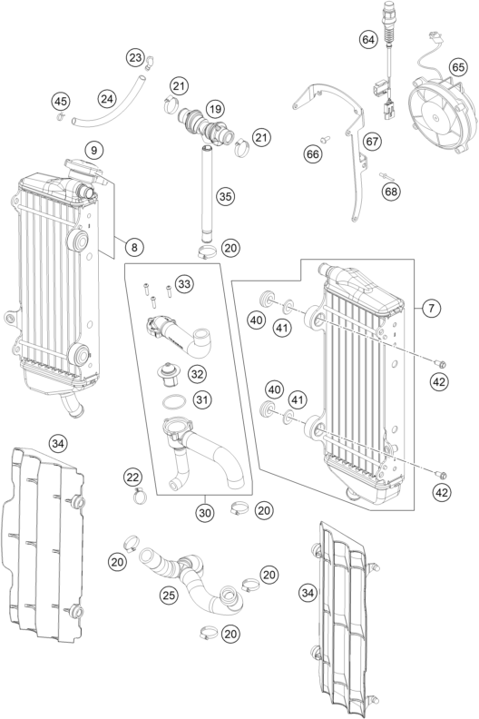 SYSTEME DE REFROIDISSEMENT POUR 350 EXC-F 2015 (EU)