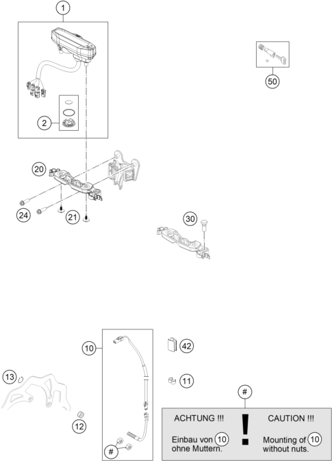 INSTRUMENTS SYSTEME DE VERROUILLAGE POUR 450 EXC 2015 EU