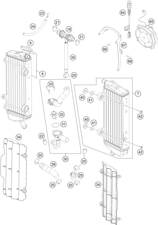 SYSTEME DE REFROIDISSEMENT POUR 450 EXC FACTORY EDITION 2015 EU