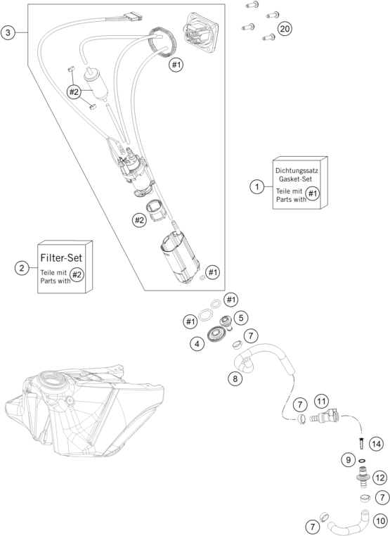 POMPE A ESSENCE POUR 250 SX-F 2016 (EU)