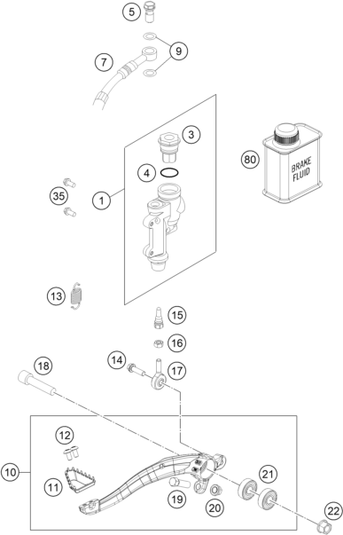 SYSTEME DE FREIN ARRIERE POUR 125 SX 2016 (EU)