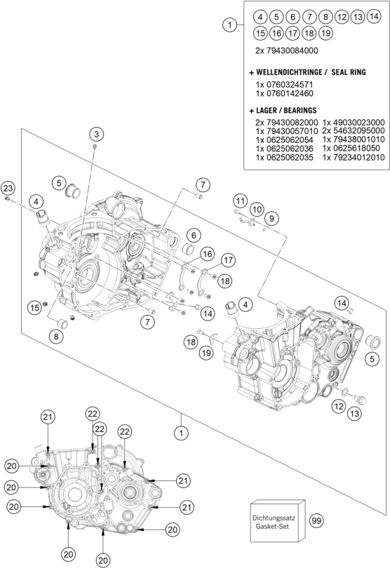 CARTER MOTEUR POUR 450 SX-F 2016 (EU)