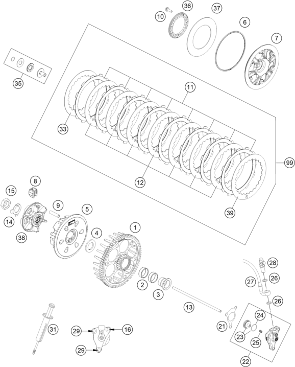 EMBRAYAGE POUR 450 SX F 2021 EU