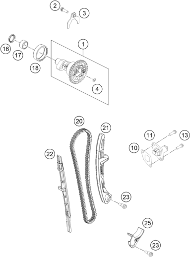 COMMANDE DE DISTRIBUTION POUR 450 EXC-F 2017 (EU)