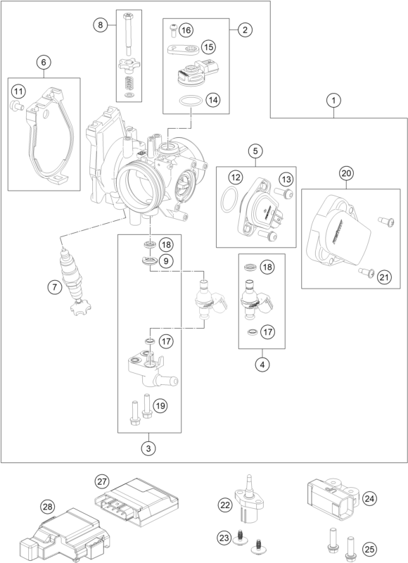 CORPS DU CLAPET DETRANGLEMENT POUR 250 SX-F 2016 (EU)