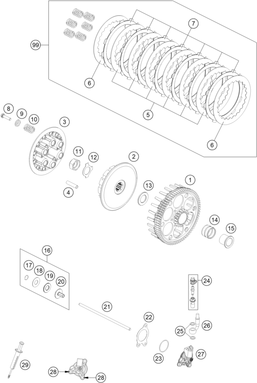 EMBRAYAGE POUR 250 SX F 2016 EU