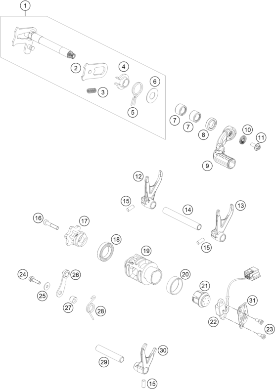 MECANISME DE SELECTION POUR 250 SX-F 2019 (EU)