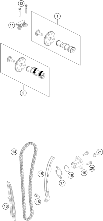 COMMANDE DE DISTRIBUTION POUR 250 DUKE BL ABS BD 15 EU