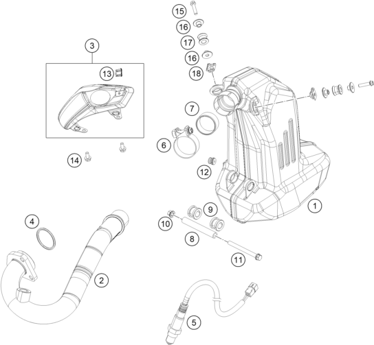 SYSTEME DECHAPPEMENT POUR 200 DUKE OR. W/O ABS B.D. 16 (EU)