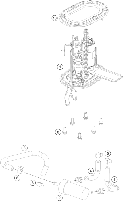 POMPE A ESSENCE POUR 125 DUKE ORANGE ABS 2015 (EU)