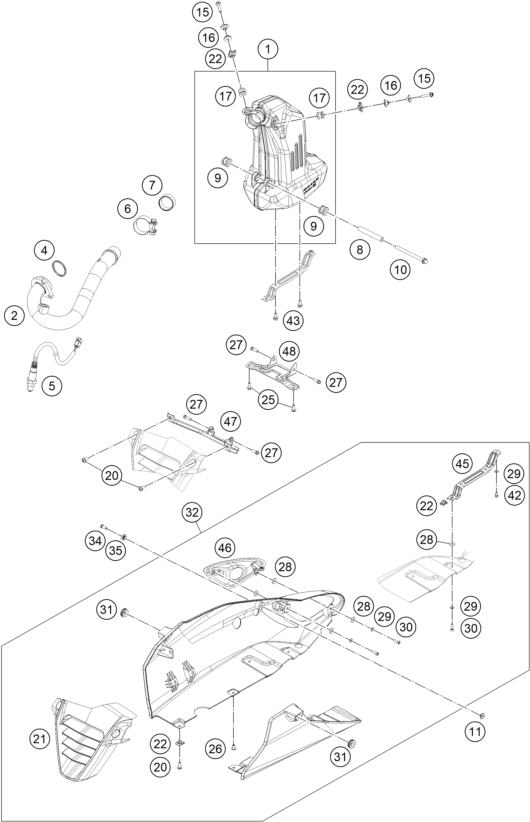 SYSTEME DECHAPPEMENT POUR RC 200 WHITE W/O ABS B.D. 17 (EU)