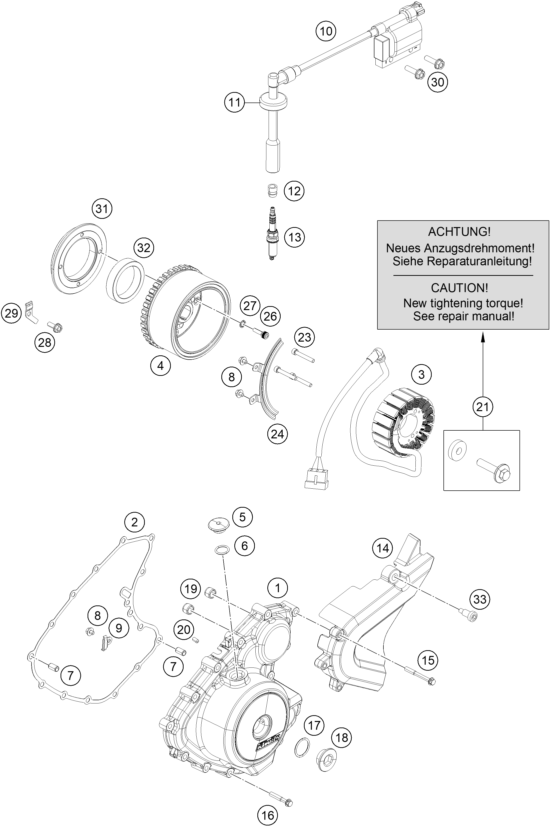 SYSTEME DE ALLUMAGE POUR RC 250 WHITE ABS BD 15 EU