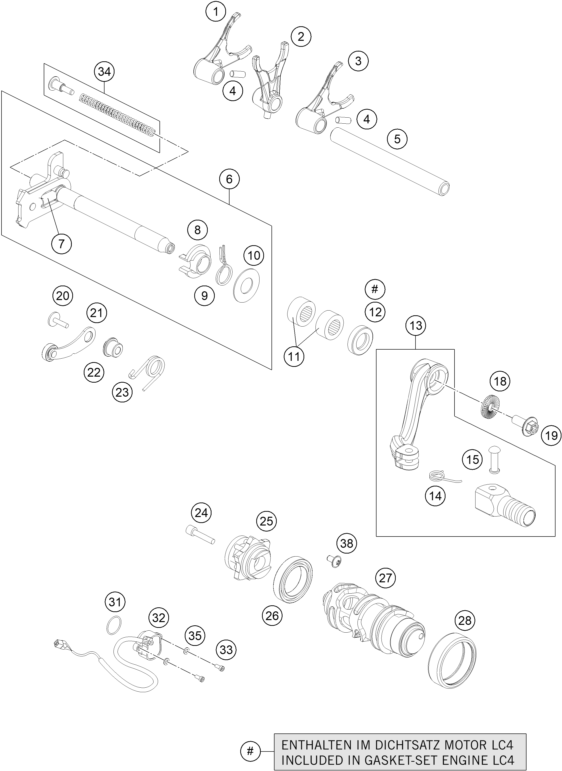 MECANISME DE SELECTION POUR 690 ENDURO R 2017 (EU)