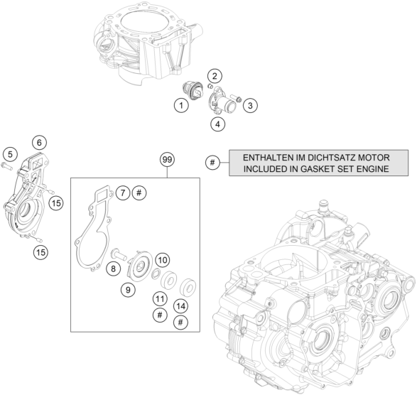 POMPE A EAU POUR 690 ENDURO R 2017 EU