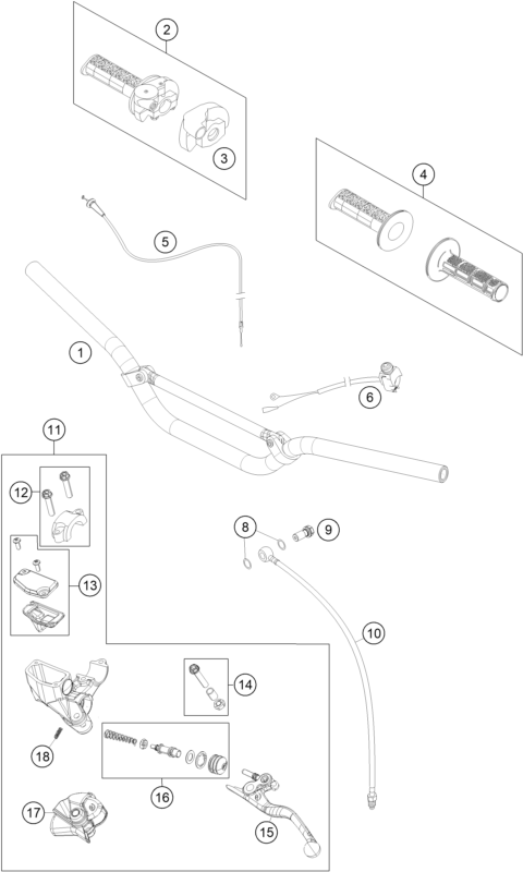 GUIDON ARMATURES POUR 65 SX 2016 EU