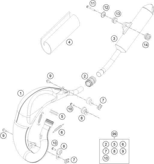 SYSTEME DECHAPPEMENT POUR 65 SX 2020 EU