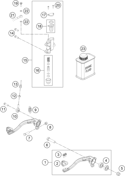 SYSTEME DE FREIN ARRIERE POUR 65 SX 2016 (EU)