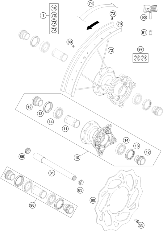 ROUE AVANT POUR 85 SX 19/16 2016 (EU)