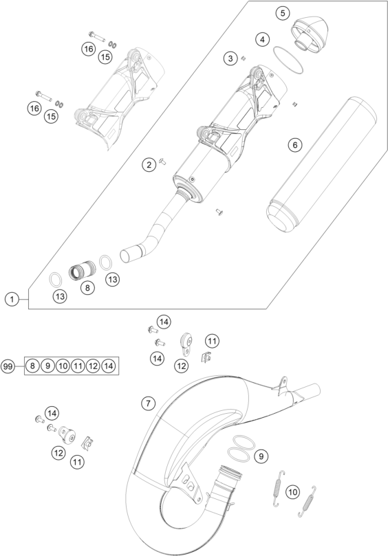 SYSTEME DECHAPPEMENT POUR 125 SX 2016 EU