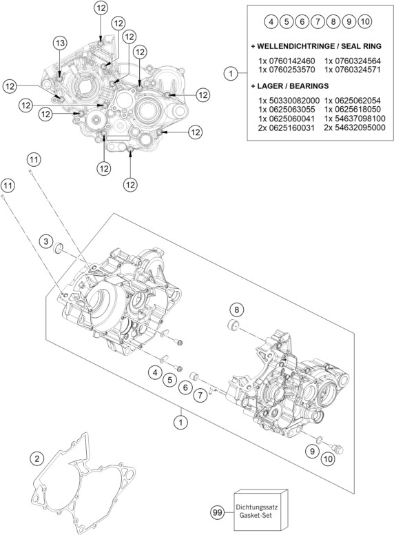 CARTER MOTEUR POUR 125 SX 2016 EU