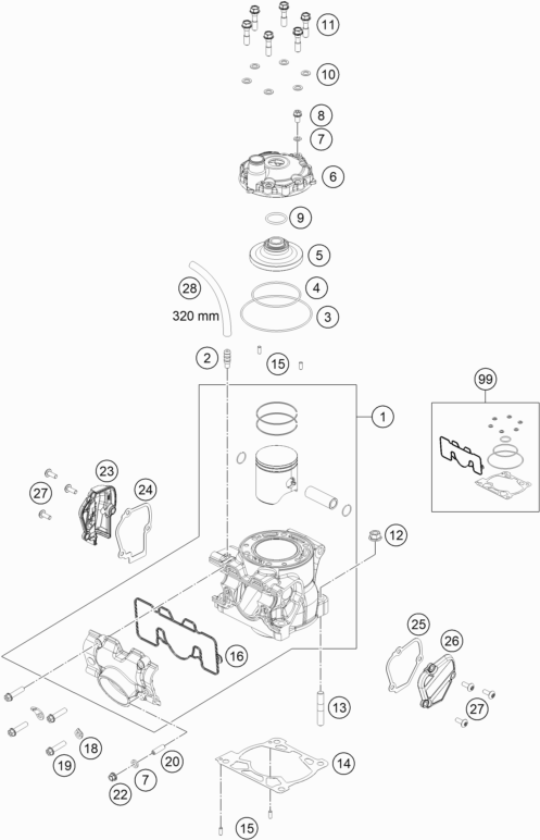 CYLINDRE CULASSE POUR 125 SX 2020 (EU)