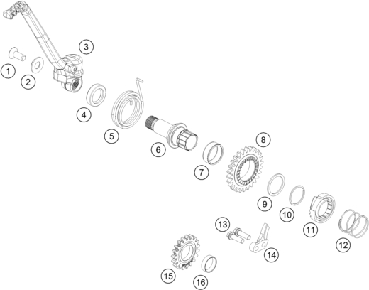 DEMARREUR KICK POUR 125 SX 2016 (EU)