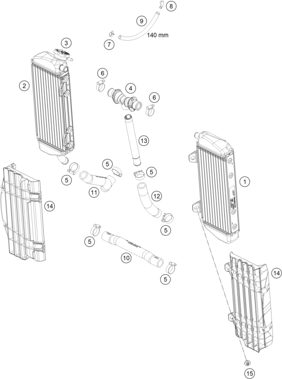 SYSTEME DE REFROIDISSEMENT POUR 125 SX 2017 EU