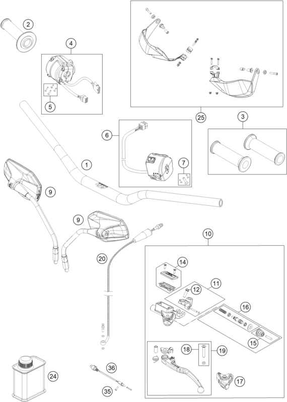 GUIDON ARMATURES POUR 1190 ADVENTURE ABS GREY 2016 (EU)