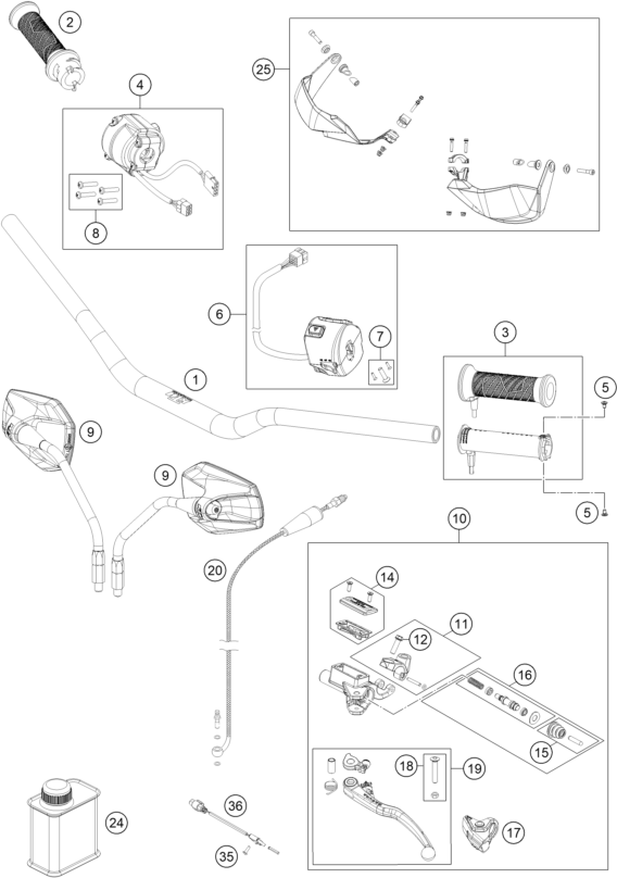 GUIDON ARMATURES POUR 1290 SUPER ADVENTURE T 2017 EU