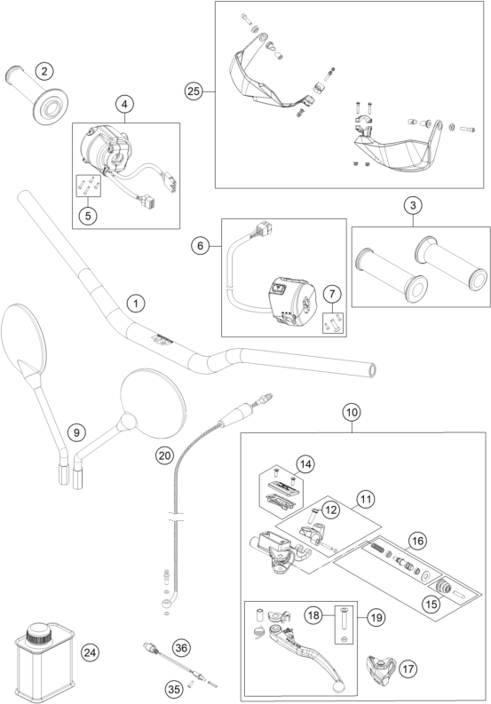 GUIDON ARMATURES POUR 1050 ADVENTURE ABS 2016 EU