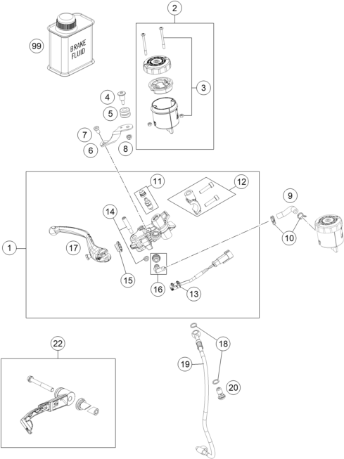 MAITRE CYLINDRE DE FREIN POUR 1290 SUPERDUKE R S.E. ABS 16 (EU)