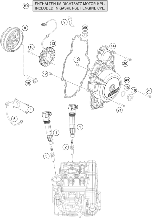 SYSTEME DE ALLUMAGE POUR 1290 SUPER DUKE GT GREY ABS 16 EU