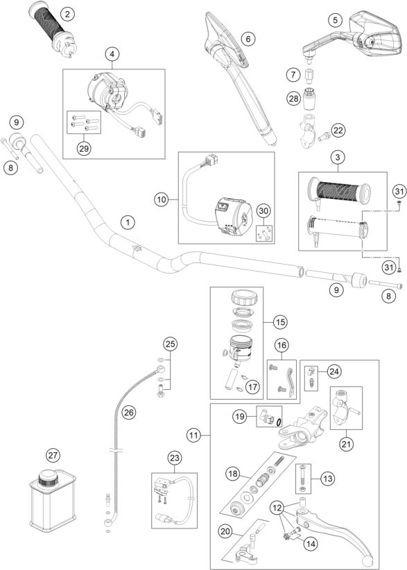 GUIDON ARMATURES POUR 1290 SUPER DUKE GT BLACK 2018 EU