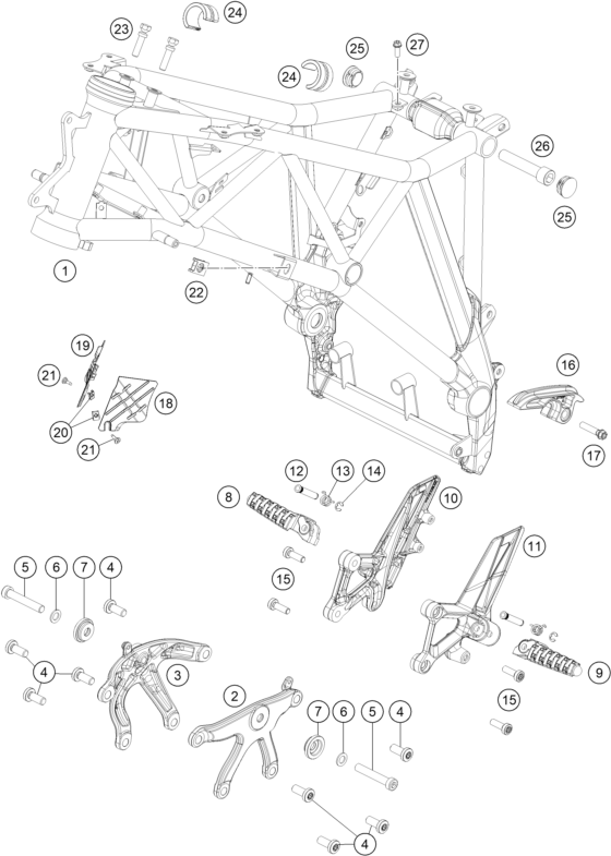CADRE POUR 1290 SUPER DUKE GT GREY ABS 16 EU