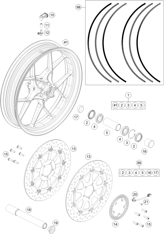 ROUE AVANT POUR 1290 SUPER DUKE R BLACK 2018 (EU)