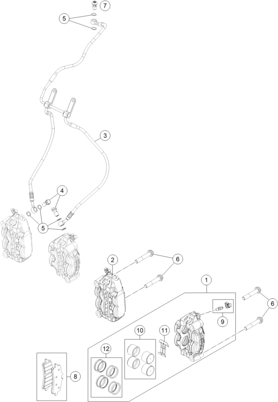 ETRIER DE FREIN AVANT POUR 1290 SUPER DUKE GT BLACK 2018 (EU)