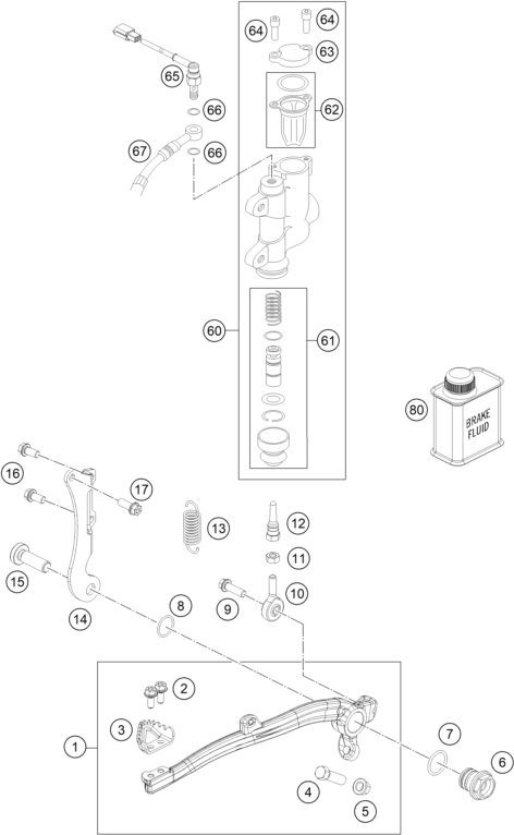 SYSTEME DE FREIN ARRIERE POUR FREERIDE 250 R 2016 (EU)