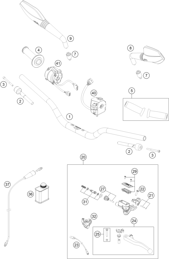 GUIDON ARMATURES POUR 690 DUKE R 2017 EU