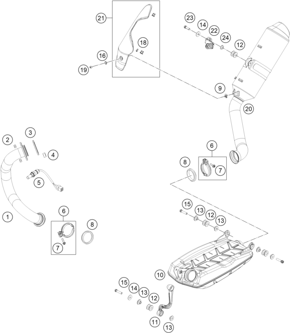 SYSTEME D ECHAPPEMENT POUR 690 DUKE ORANGE 2018 (EU)