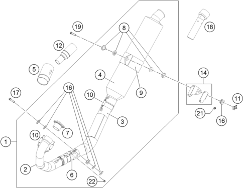 SYSTEME DECHAPPEMENT POUR 450 RALLY FACTORY REPLICA 2015 (EU)