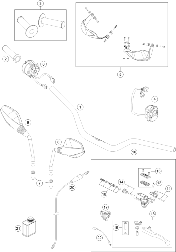 GUIDON ARMATURES POUR 690 ENDURO R 2017 EU