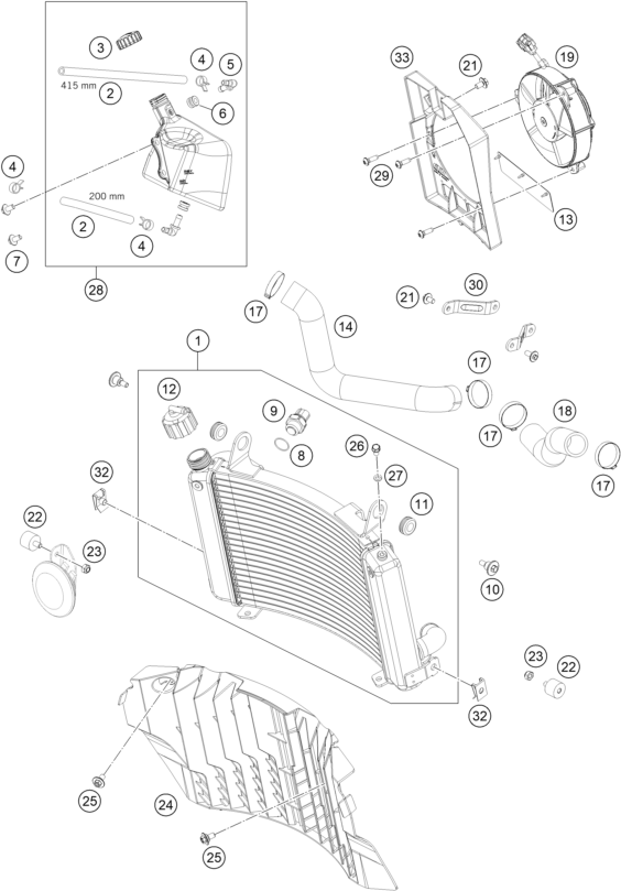 SYSTEME DE REFROIDISSEMENT POUR 690 ENDURO R 2017 (EU)