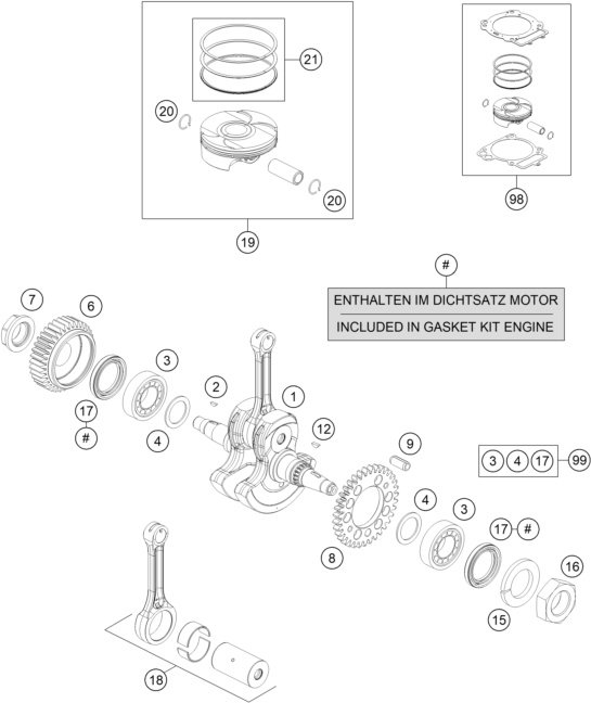 VILEBREQUIN PISTON POUR 690 DUKE ORANGE 2019 (EU)