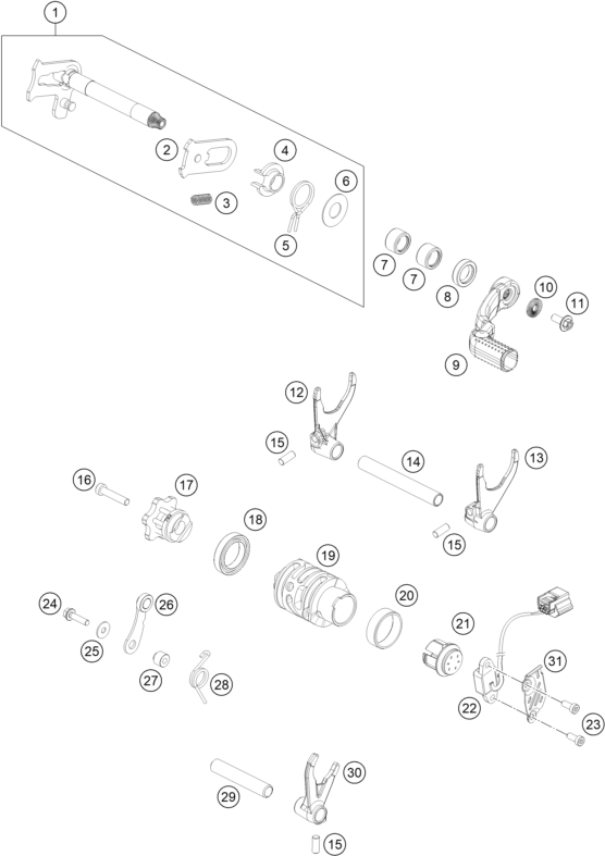 MECANISME DE SELECTION POUR 250 EXC-F 2017 (EU)